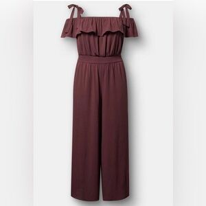 Torrid Burgundy Off-Shoulder Jumpsuit